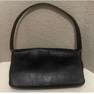 Vintage Coach East West Flap Whitney 9179 Black Leather Hobo Bag